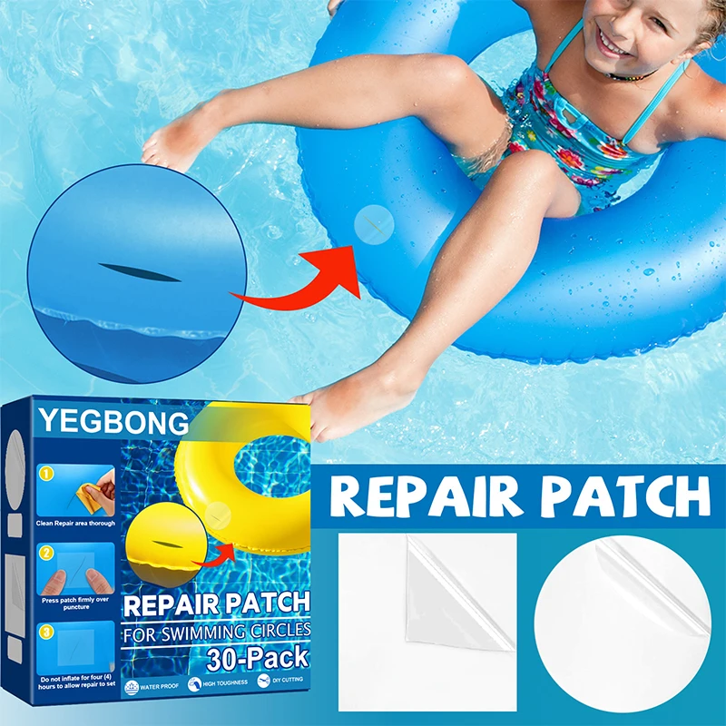 

30pcs TPU Repair Patch Swimming Pool Water Pad Tent Waterproof Special Adhesive Outdoor Swimming Ring Repair Patch