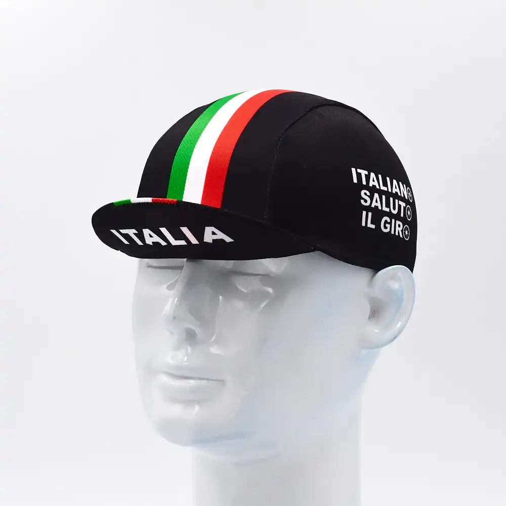 Classic Italia Black Red Men's Cycling Caps Quick Dry MTB Road Bicycle Hats 3