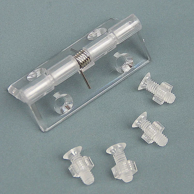 Invisible Automatic Returning Spring Hinge Door Window Crystal Hinge 3 Inch Acrylic Double Sided Transparent Sealed