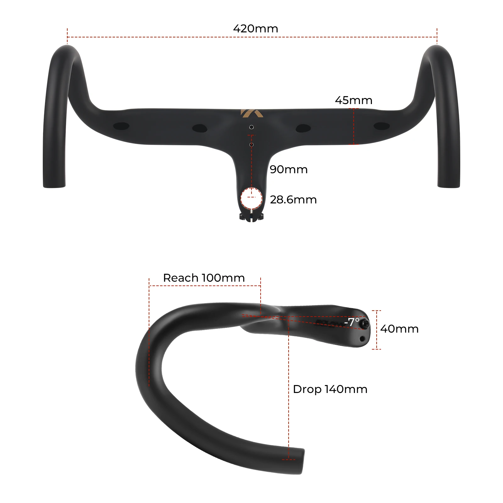 BOLANY Integrated Road Bike Handlebar Aluminum Alloy Lightweight