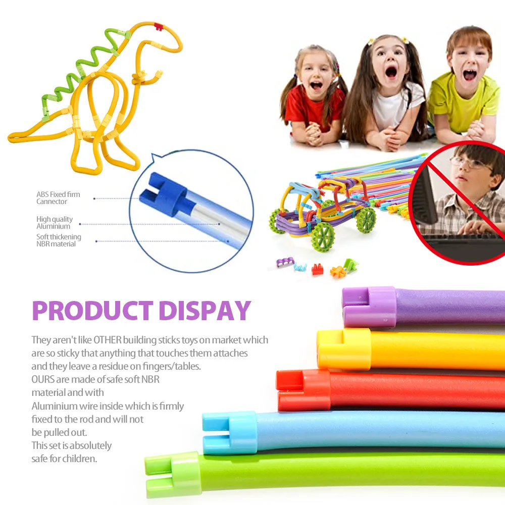 Twisting rod marble run Set 3D Assembly Building Stick Creative Design Blocks Early Education Puzzle montessori DIY Toys gifts