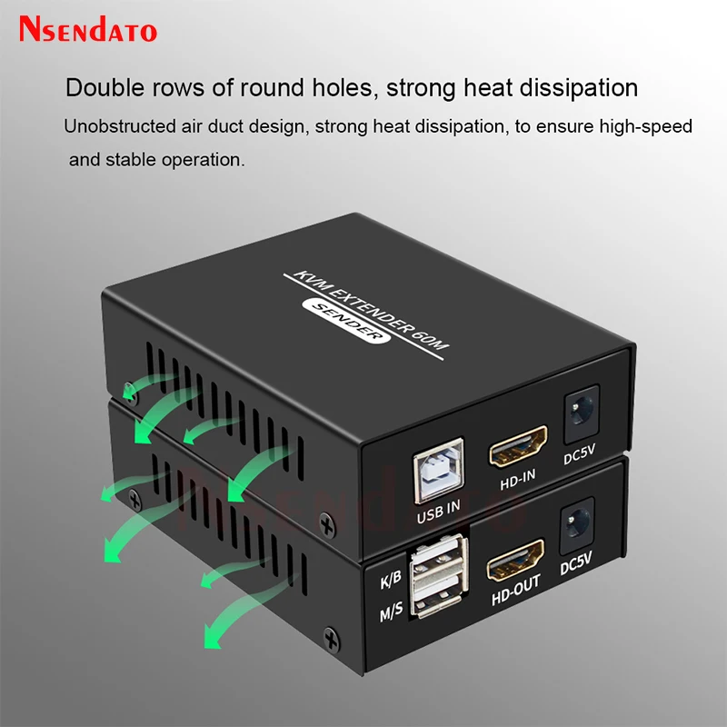 HDMI KVM Extender Over 60M cat5e/6 Ethernet RJ45 LAN Cable Support Keyboard Mouse Extender HDMI KVM Network Extender