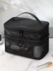 1Pc Multifunction Black Mesh Large Capacity Double Layer Travel Partition  Makeup Bag For Women Girls Black Friday,Makeup Bag Ma 2