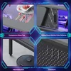42 Inch LED Coffee Table with Storage Glass Coffee Tables for Living Room with Sliding Doors, Black Living Room Center Table 3
