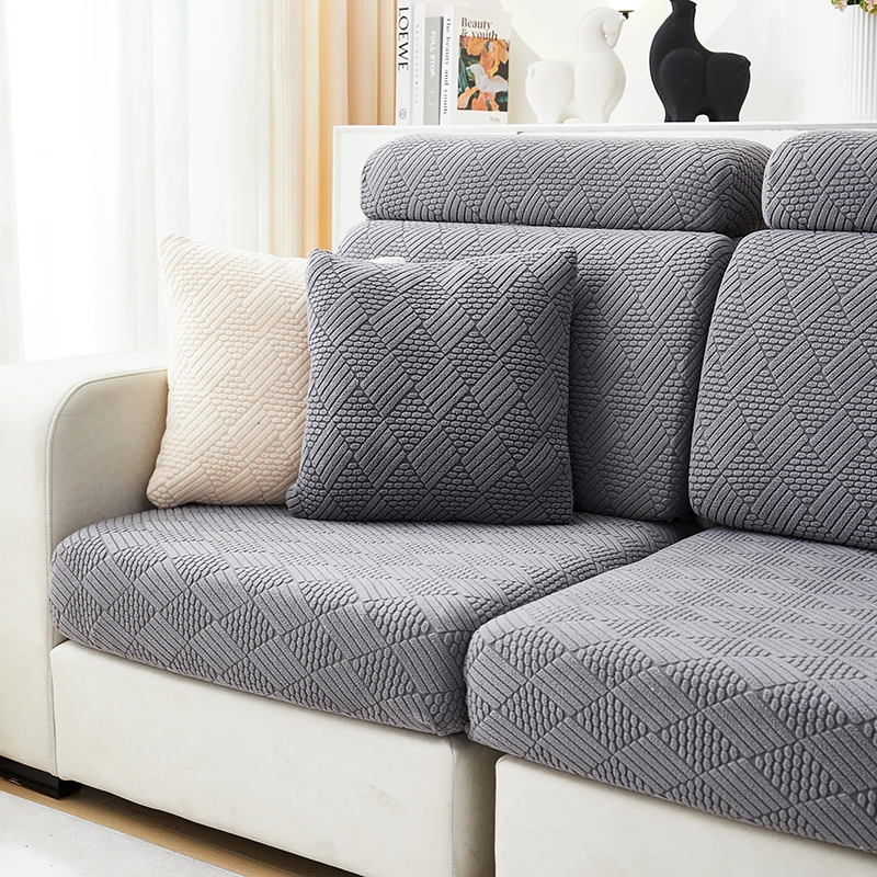 1pc jacquard plush sofa cushion cover, chalse long cover, back cushion slipcover ,stretch protector for 1/2/3/4 seat couch cover 3