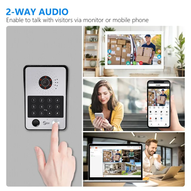 5in1 Unlock Doorbell Video Intercom System Home intercom with screen Doorphone intercom for apartment wi fi  1080P Touch Monitor 2