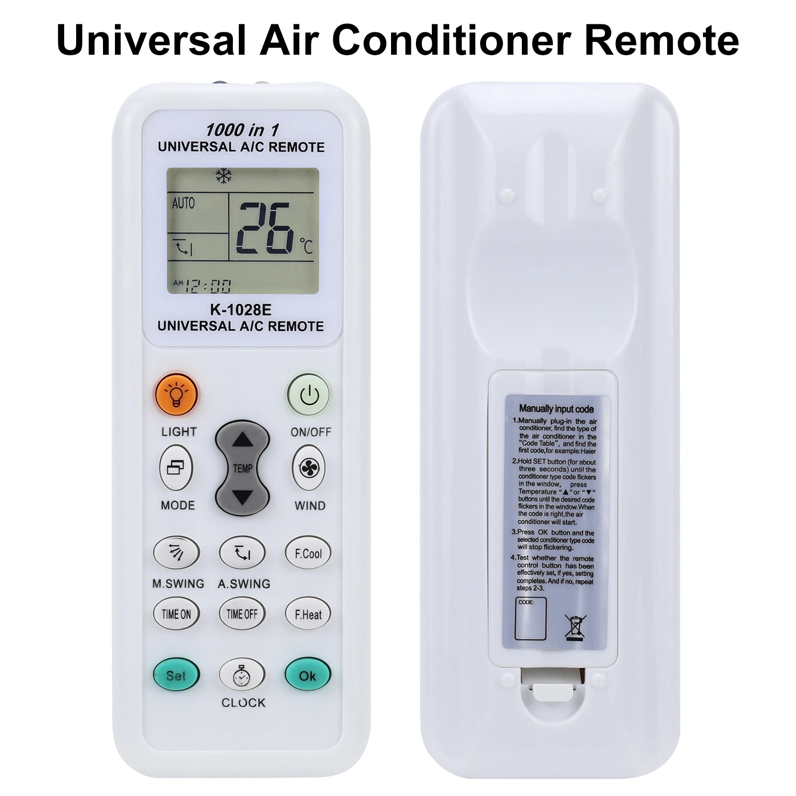 Universal Air Conditioner Remote Control with LCD Display