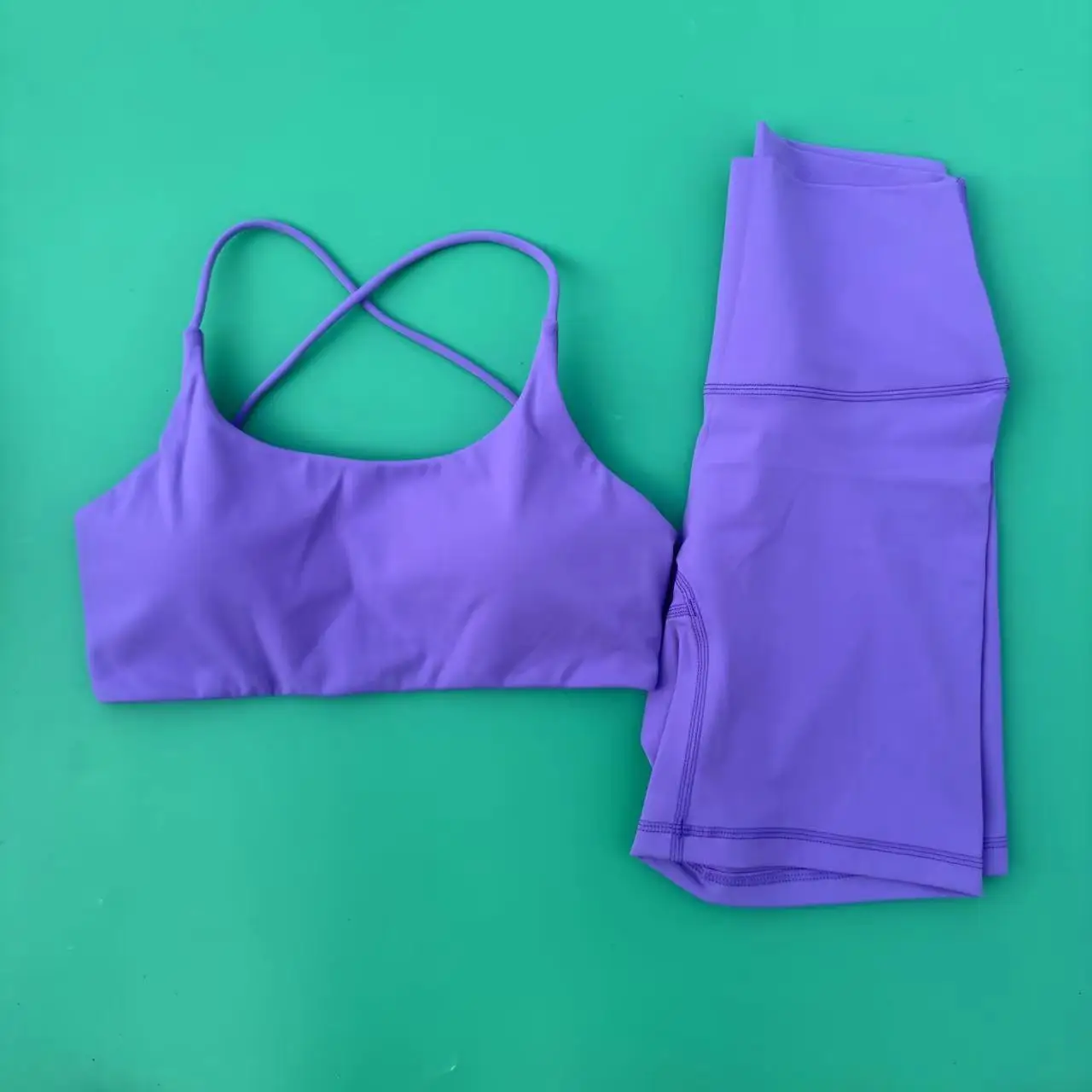 Sexy Yogo 2-Piece Set Women's Sports Suit Hollow Back Bra Women's Riding Shorts Hip-Lifting Fitness Clothes Suit Soft Breathable
