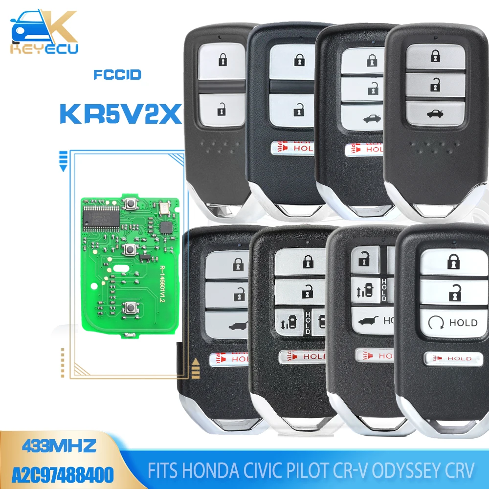 KEYECU KR5V2X смарт-фонарь 433 МГц ID47 чип для Honda Civic