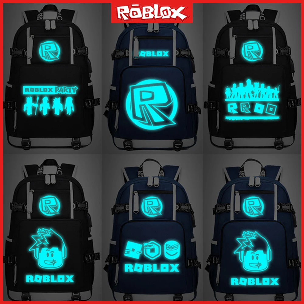 

Новинка, светящаяся в темноте сумка через плечо Roblox с мультяшным принтом, холщовая вместительная школьная сумка для детей и студентов, специальный подарок на день рождения