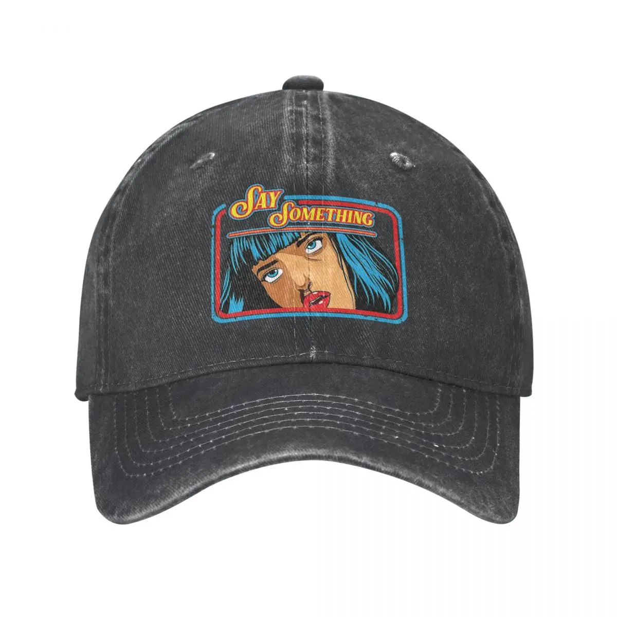 

Pulp Fiction Movie Mia Wallace Baseball Cap Vintage Distressed Denim Sun Cap Unisex Style Outdoor Summer Caps Hat