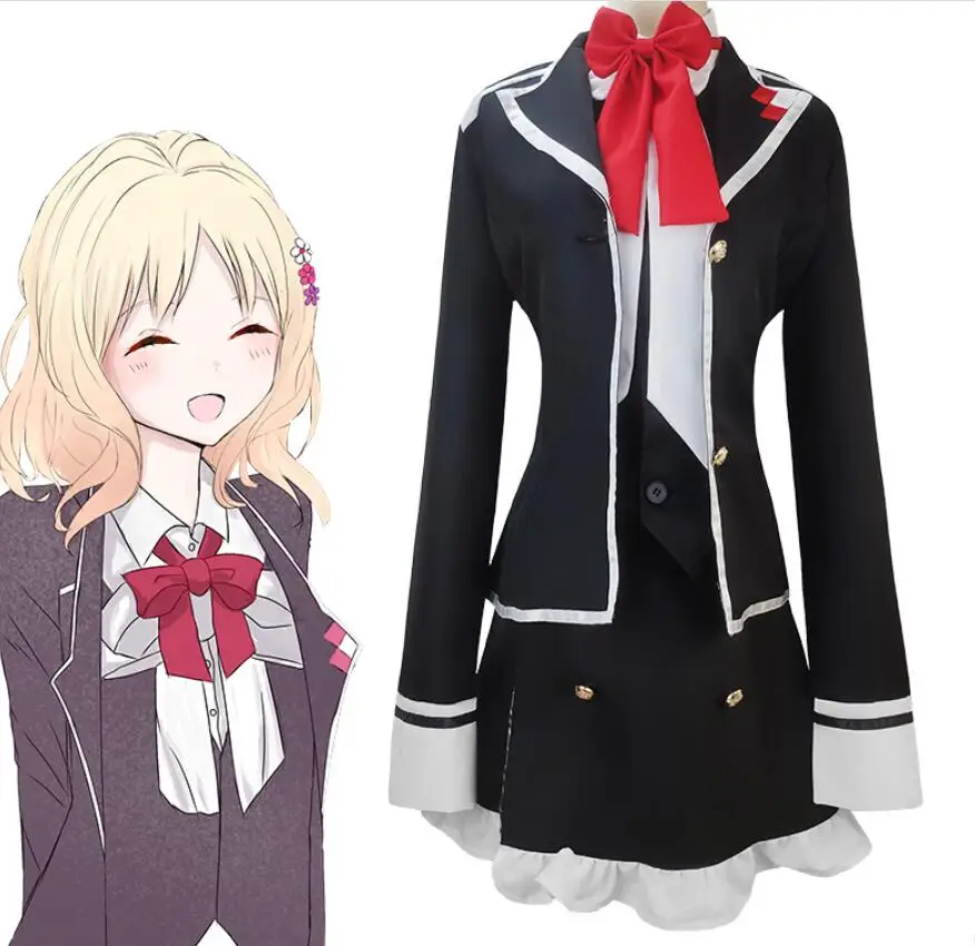 

Костюм для косплея комори Юи для влюбленных аниме, школьная форма, костюм, пальто, жилет, рубашка, юбка, матросское платье, костюм на Хэллоуин