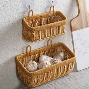 Hand-Woven Wall Hanging Storage Basket 1
