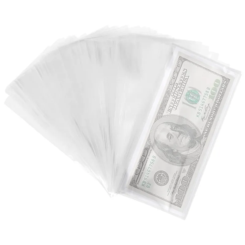 

100pcs Clear Paper Money Album Banknotes Currency Collection Sleeves Protector Bag Bill Souvenir Banknote Note Collection Bag