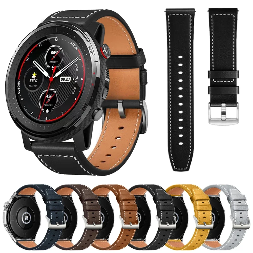 Premium Leather Bracelet Wristband, 20/22mm Strap Replacement