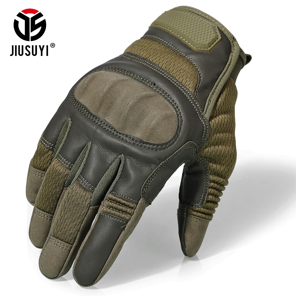 

Tactical Gloves Touch Screen Full Finger Sports Mittens Hiking Cycling Camping Motorcycle Glove PU Leather Protect Gear Men