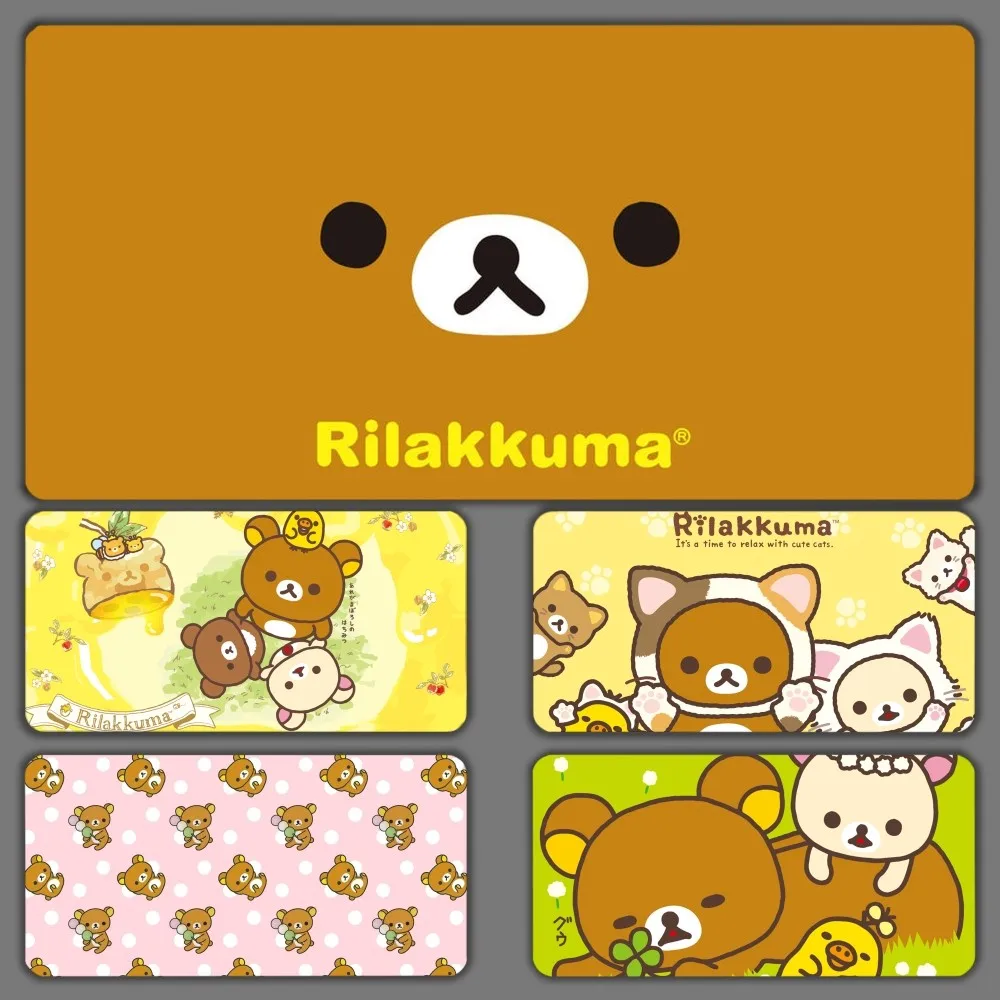 

Милый коврик для мыши с рилаккумой из мультфильма, большой игровой коврик для компьютерных игр, клавиатуры, мыши