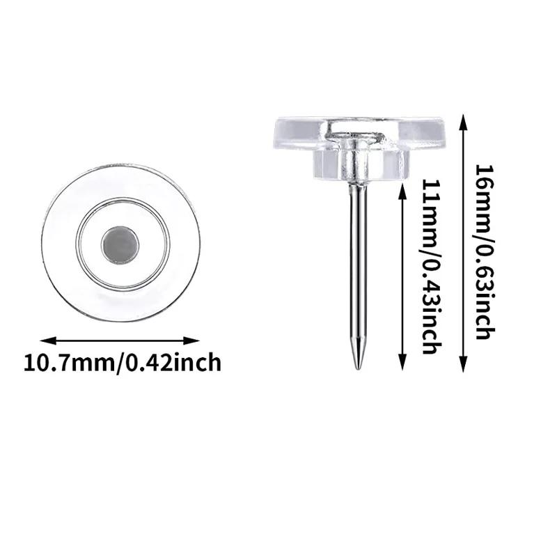 Push Pins 50/100pcs Round Shape Plastic Push Pins Thumbtack Board Pins Drawing Photo Wall Studs Office School Accessories Supplies
