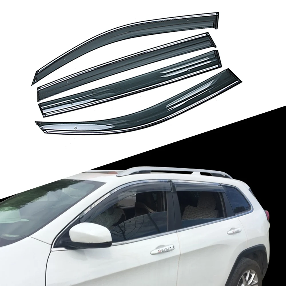 For JEEP Cherokee KL 2013 2019 Car Window Sun Rain Shade Visors Shield