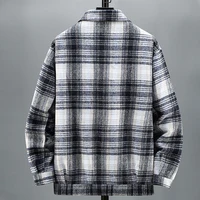 Fashion Streetwear Plaid Jacket Men Plus Size 11XL 12XL Woolen Jacket Spring Autumn Plaid Coat Male Big Size 11XL 12XL 2