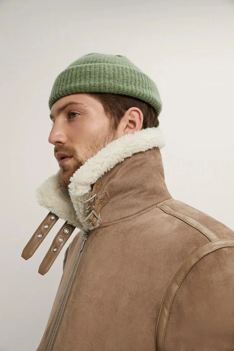 Winter fashion trend, handsome windproof and warm men's lapel suede jacket jacket jacket