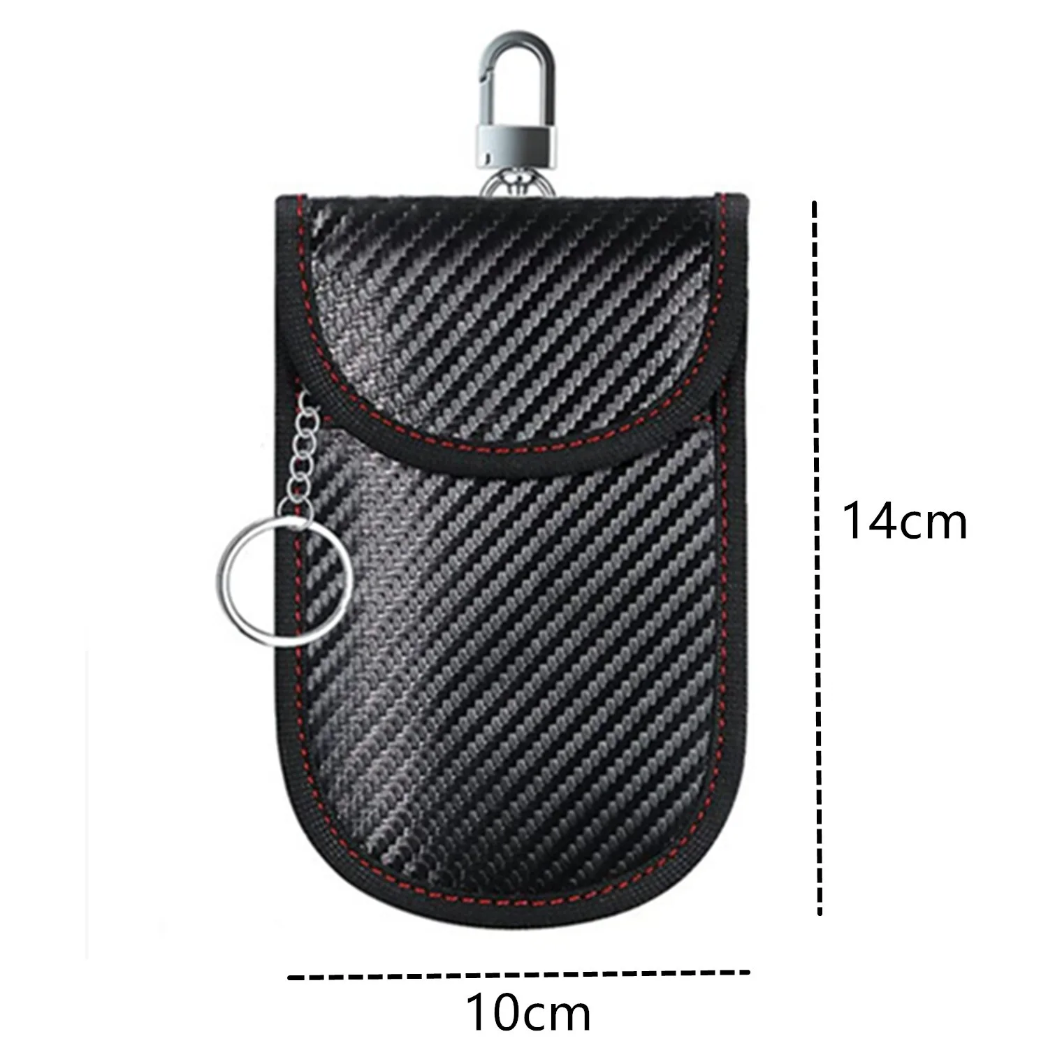 Carbon Fiber RFID Shielding Faraday Key Pouch - Anti-Theft, Anti-Induction, Neutral Style