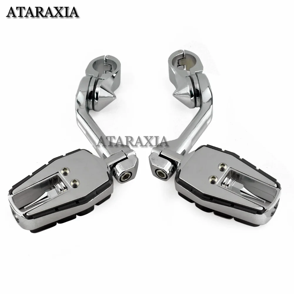 32mm Highway Pegs Adjustable Motorcycle Footpegs Engine Guard Crash Bar Footrest Mount For Harley Sportster XL Dyna Softail