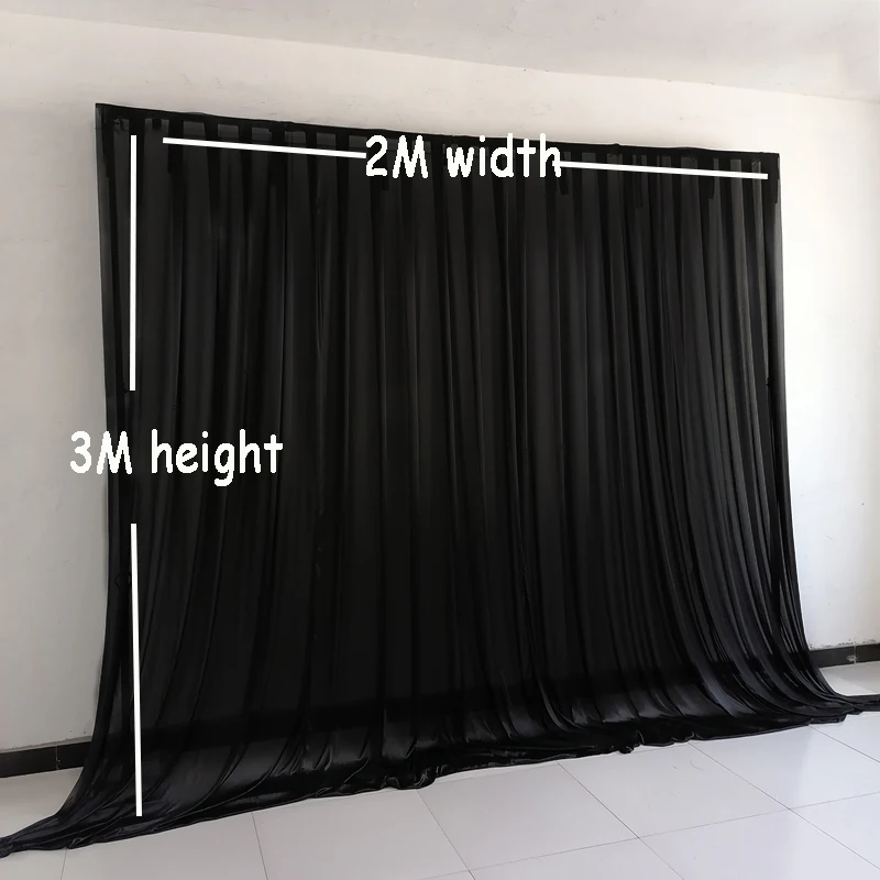 

3M Height x 2M Width Black Wedding Backdrop Curtain