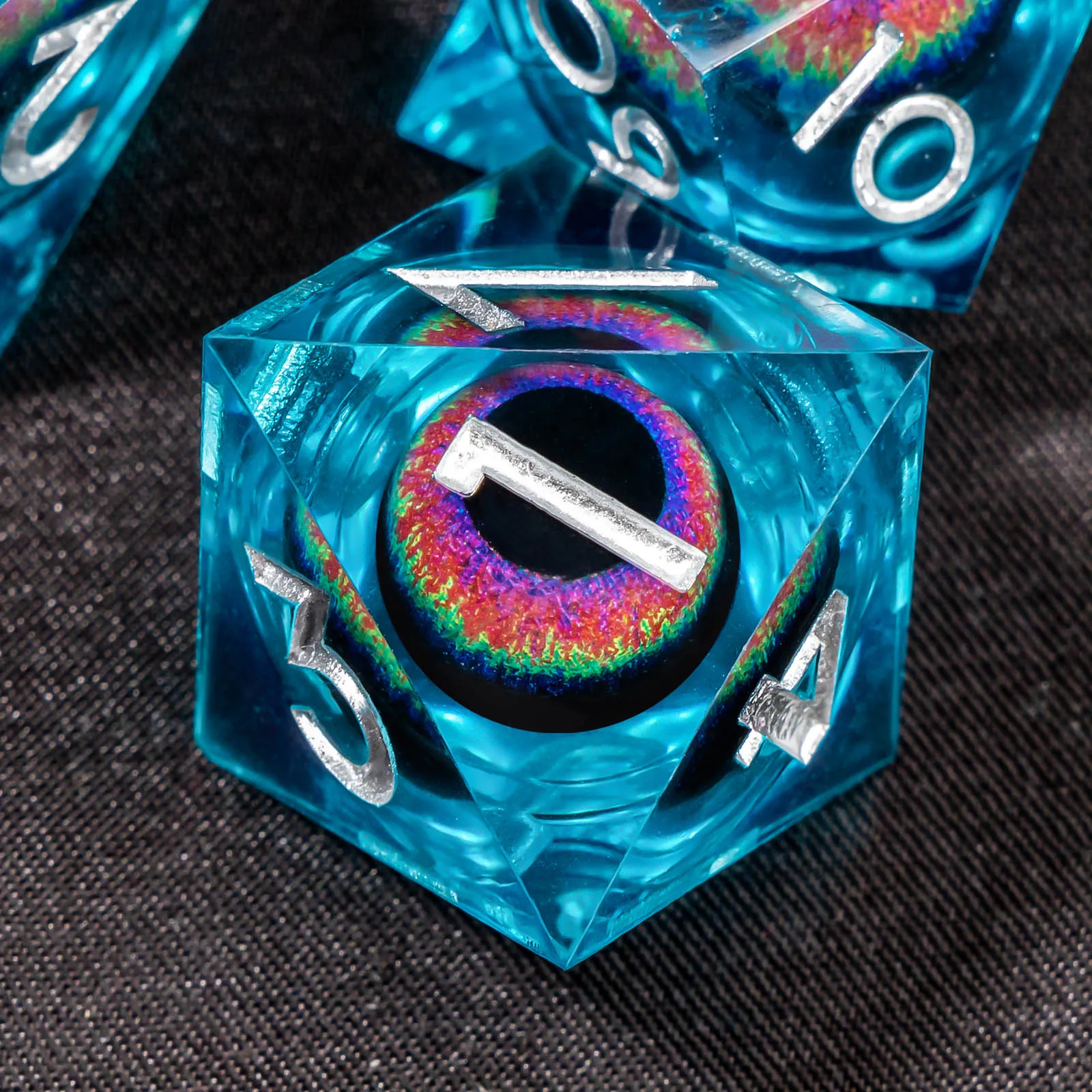 Liquid Eye D&D Resin Polyhedral Dice Set for RPG Role Playing D and D Dungeon and Dragon Trailblazer Mathematics Teaching