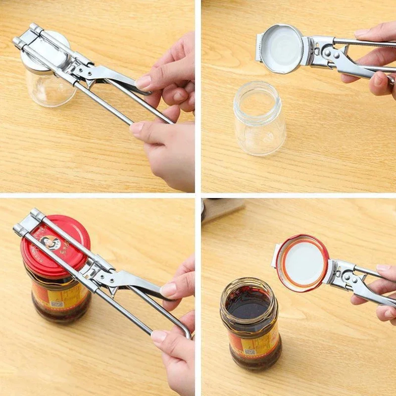 Adjustable Multi-Function Bottle Opener Stainless Steel Lids Off Jar Opener Labor-Saving Screw Can for Kitchen Tools