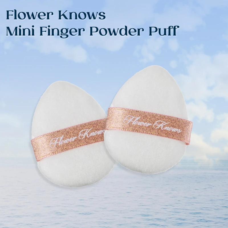 Flower Knows Mini Finger Powder Puff  For Eye & Corner Super Soft Sponge Cotton Blender Foundation Mix 2 Pc/Pack Makeup 6