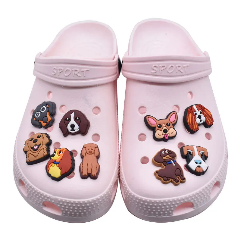 Jibbitz Charms for Crocs Dog Pet German Golden Pug Dachshund Shoe PVC