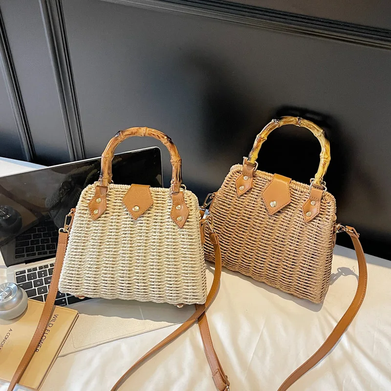 Miss Fong Straw Beach Bag - Large Handmade Woven Tote With Zipper, Perfect For Beach, Travel & Summer - View #11