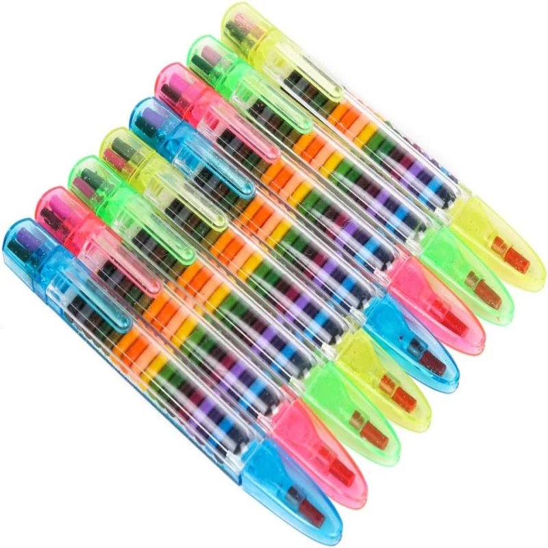 20 Color Stackable Crayons Multicolor Stackable Crayons Student Drawing Pencils For Coloring Kids Party Favors 1 Pcs