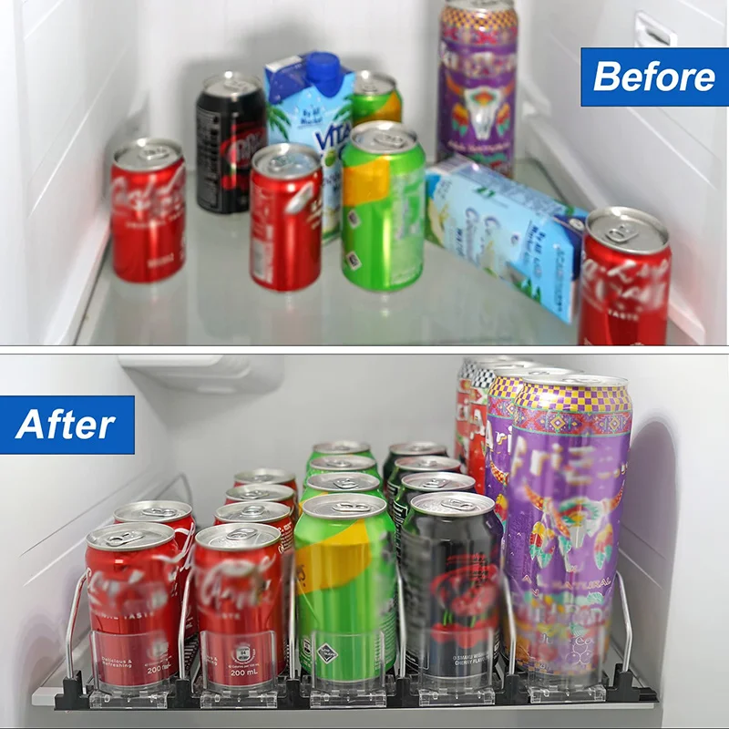 Automatic Beverage Pusher Glide for Convenience Stores, Refrigerator Shelf  Beverage Automatic Pusher, Drink Dispenser Can Beverage Shelf Organizer for  Supermarket Home Fridge Pantry(1PC) 
