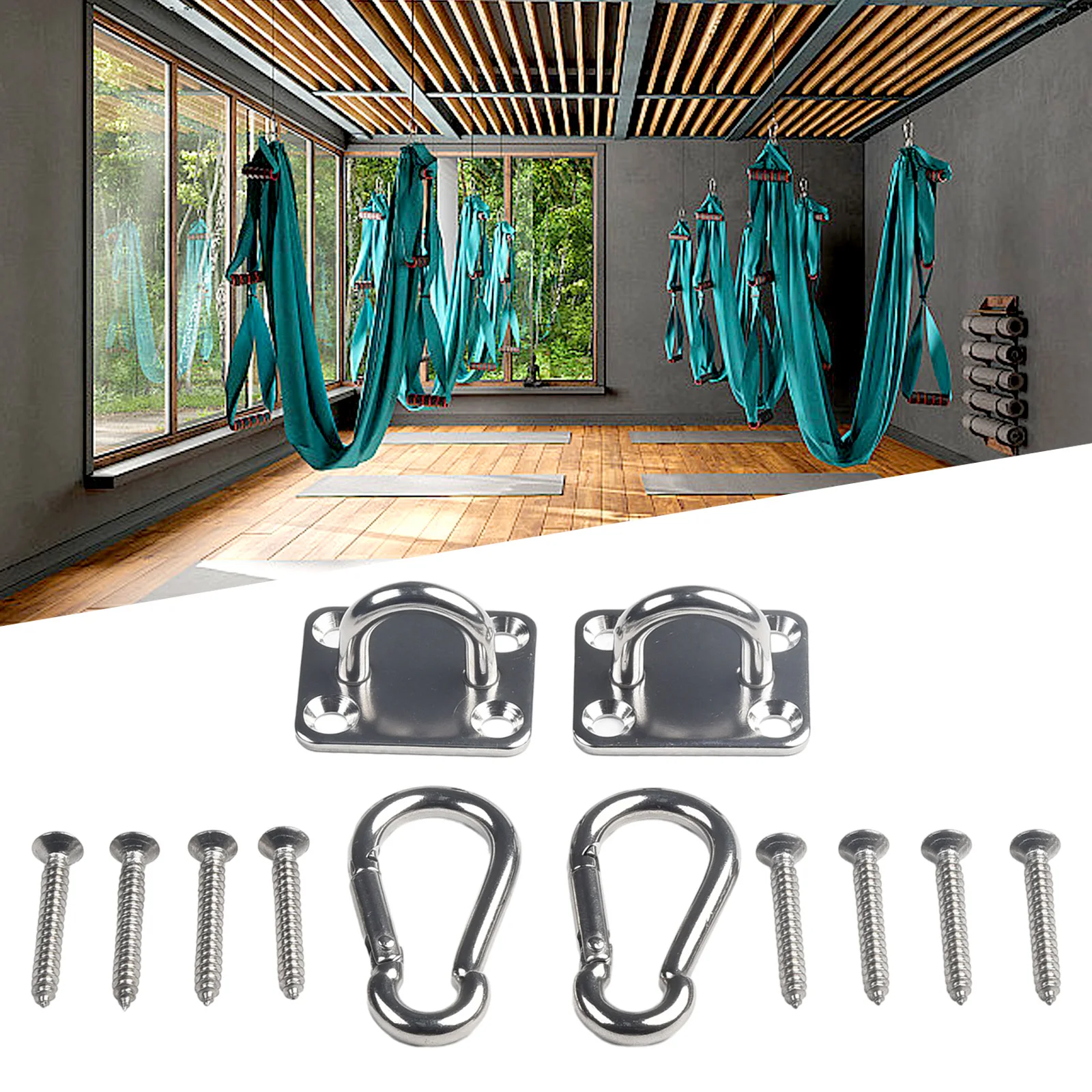

Stainless Square Heavy Duty Ceiling Hook Wall Mounted Hook For Yoga Swings Hammocks Bracket Hardware Tools Dropshiping