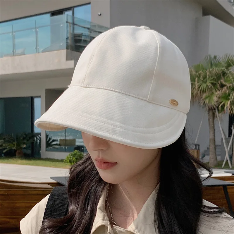 The New 2023 Female Black Fisherman Hat Out Spring/Summer Bask Ln Yellow Sun Hat Without Makeup Simple Hat White Joker Outdoor 2