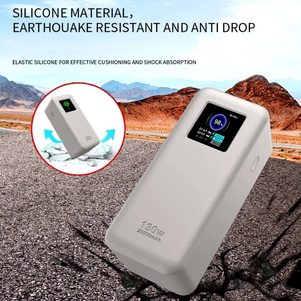 UGREEN Nexode Power Bank 20000mAh 130W 용 소프트 휴대용 핸들 방진 보호 케이스가있는 충격 방지 실리콘 케이스