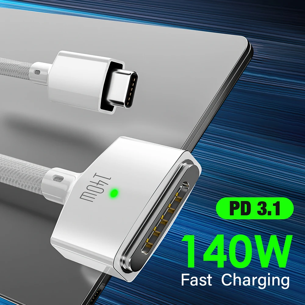 Fast-Charge Magnetic USB-C to MagSafe 3 Cable, 2M, 140W Power Delivery