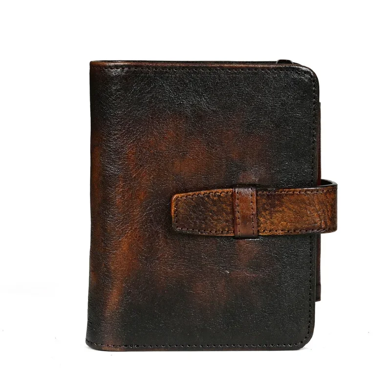 

New Arrival Men's Genuine Leather Short Wallet Head Layer Cowhide Vintage Wallet