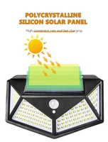 Lampe solaire extérieure 100 LED appliques murales solaires capteur de mouvement étanche lumière du soleil à énergie solaire réverbère pour la décoration de jardin 5