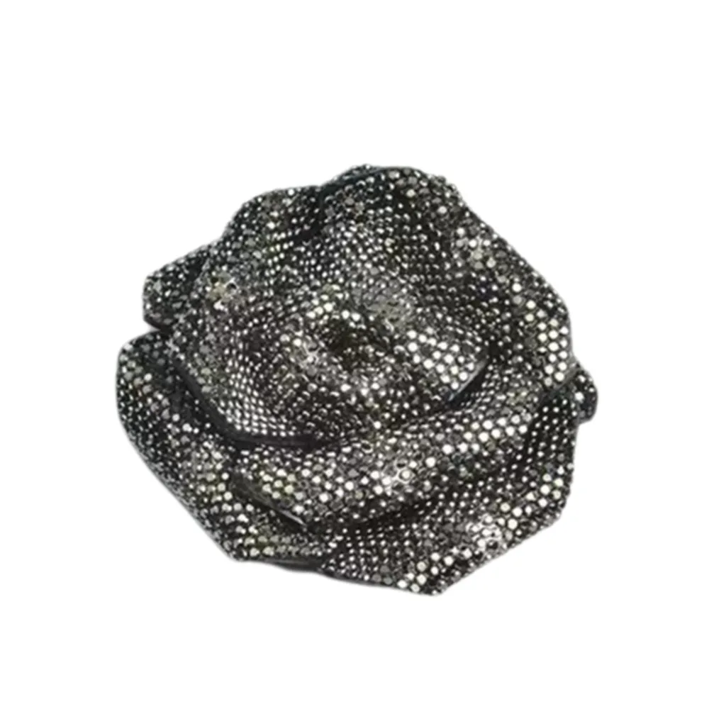 Sparkling 3D Rhinestone Rose Flower Embellishment