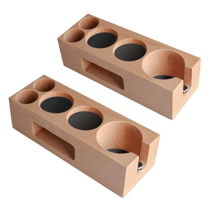 

Card Slot Design Wooden Espresso Tamper Mat Stand Safe Wooden Coffee Tamp