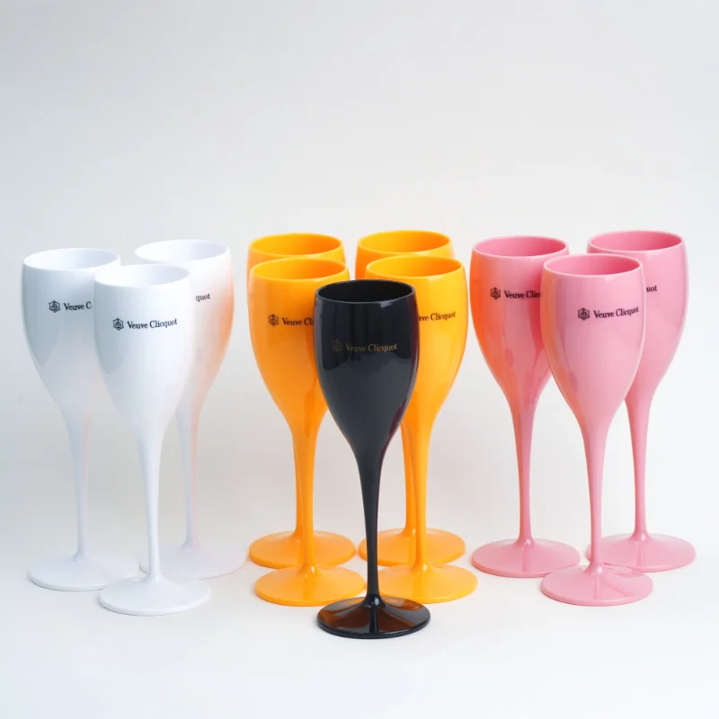 Veuve Clicquot Champagne Flute Plastic Glass Ice Bucket Dishwasher Safety  White Acrylic Champagne Imitation Glass Transparent - AliExpress
