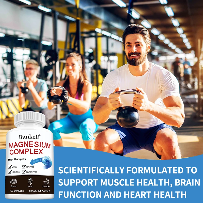 Triple Magnesium Complex - Improve Sleep Quality, Increase Energy, Boost Digestive System, and Improve Immunity, 120 Capsules