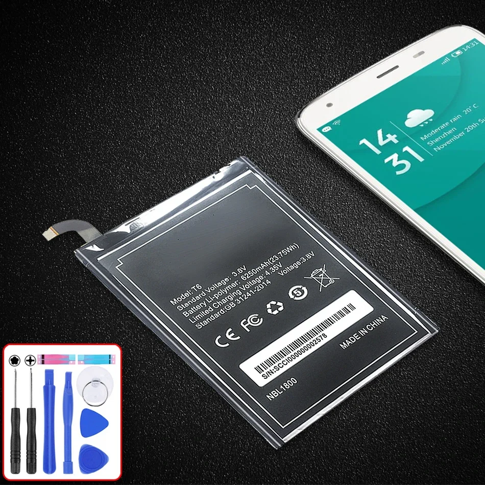 

Литий-полимерный аккумулятор Для DOOGEE T6 PRO/для Φ HT6 6250mAh Homtom