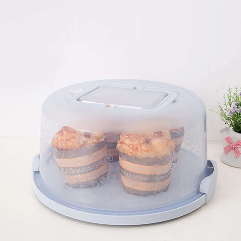 Round Plastic Cake Carrier Box Cake Plate Holder with Lockable Lid Cover Dessert Stand Tray for Wedding Party Supplies storage box kitchen storage box food storage container food storage box rice storage box