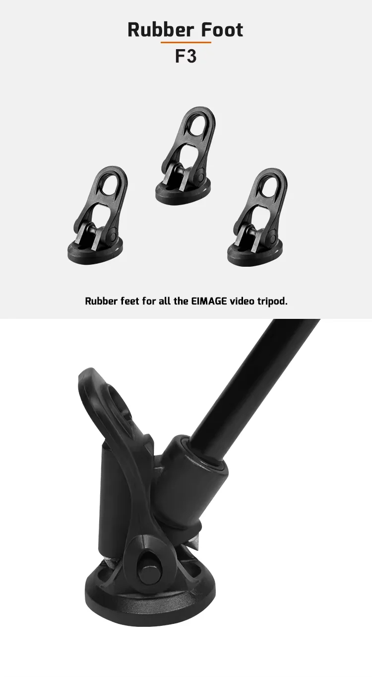 .E-IMAGE F3 3Pieces Rubber Feet Kit for video tripod