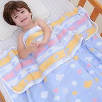 Muslin Baby Blankets Children 6 layers Gauze Cotton Soft Quilt Newborn Infant Swaddle Towel Kids Bath Towel 110*110cm 1