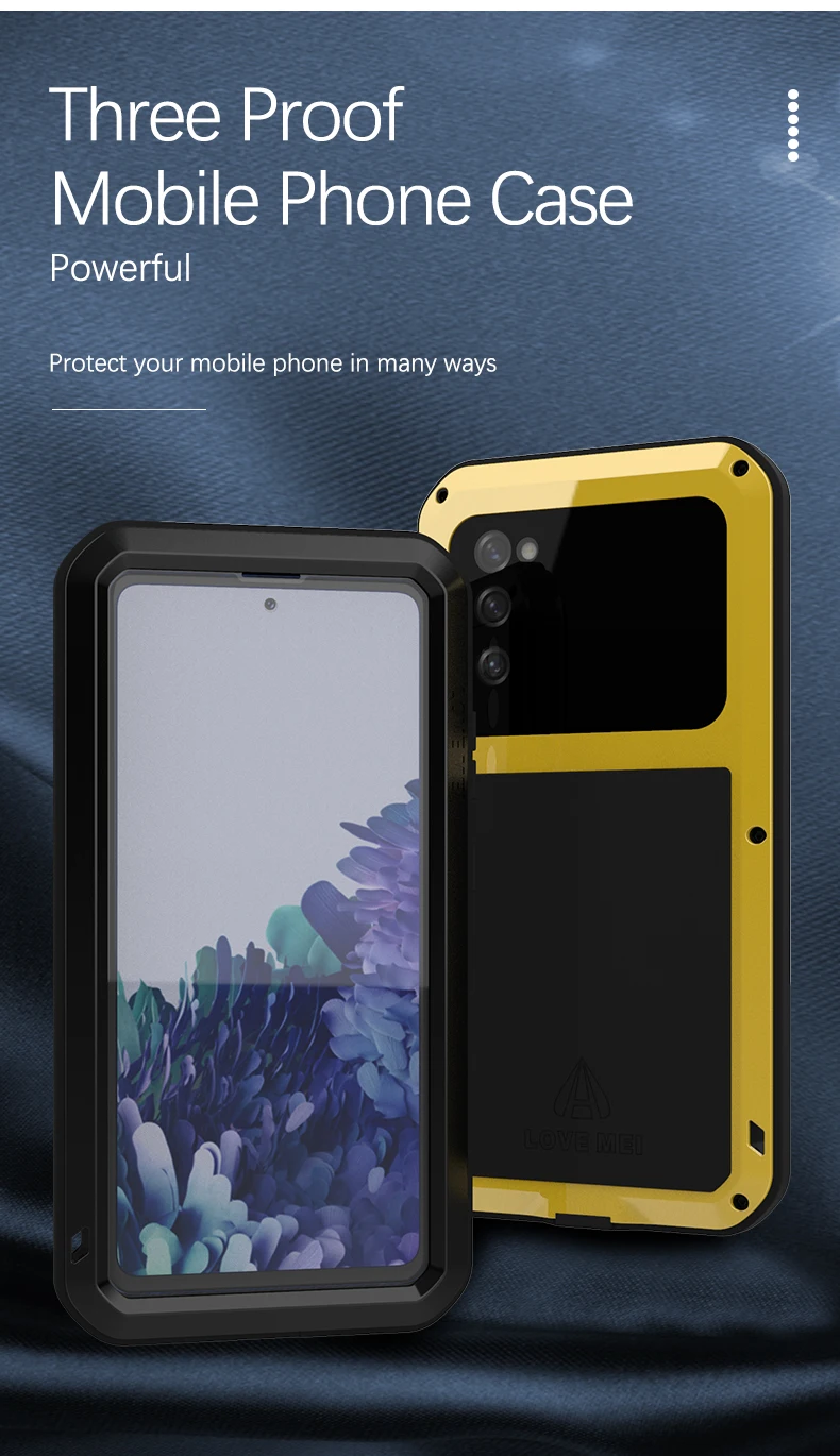 Love Mei Powerful Phone Case For Samsung Galaxy Note20 S24 S23 S22 S21 S20 Fe Plus Ultra Metal Armor Shock Dirt Proof Water Case